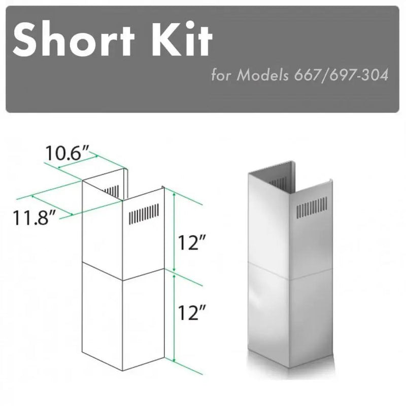 ZLINE Short Kit for 8' Ceilings-Outdoor Wall, SK-667/697-304 by Farmhouse Kitchen and Bath