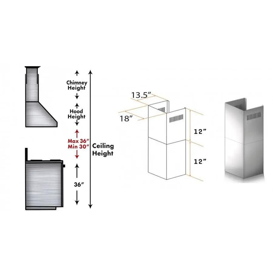 ZLINE Short Kit for 8' Ceilings, SK-687 by Farmhouse Kitchen and Bath
