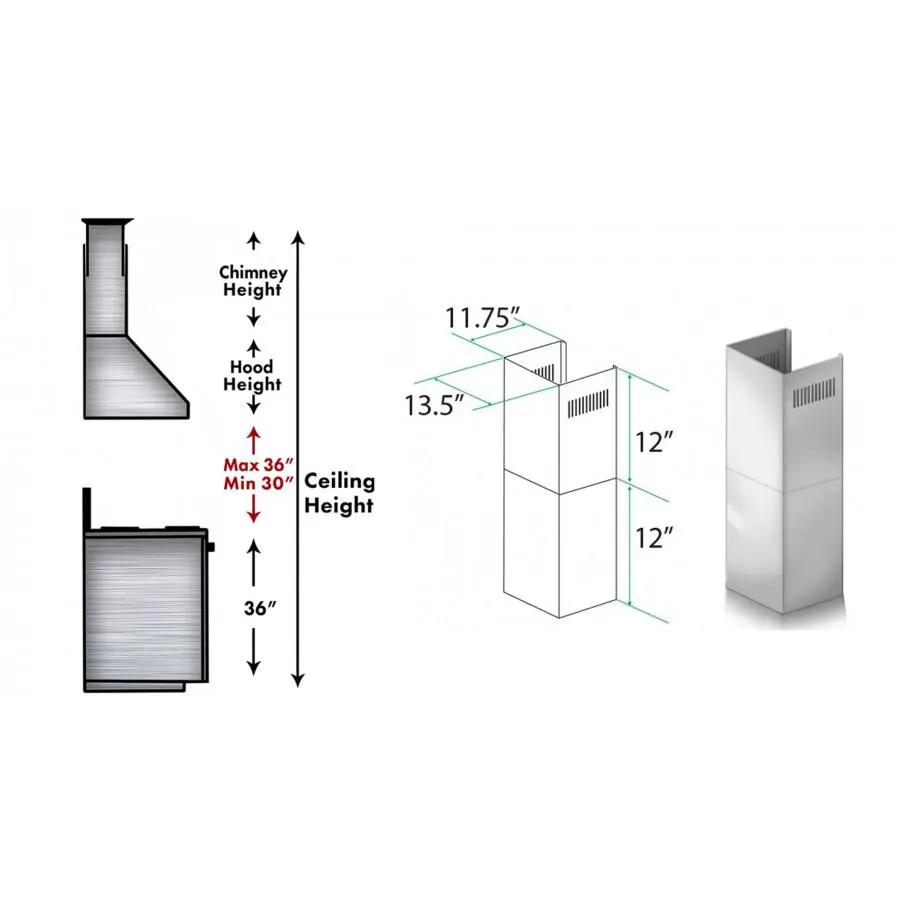 ZLINE Short Kit for 8' Ceilings, SK-9667/9697 by Farmhouse Kitchen and Bath