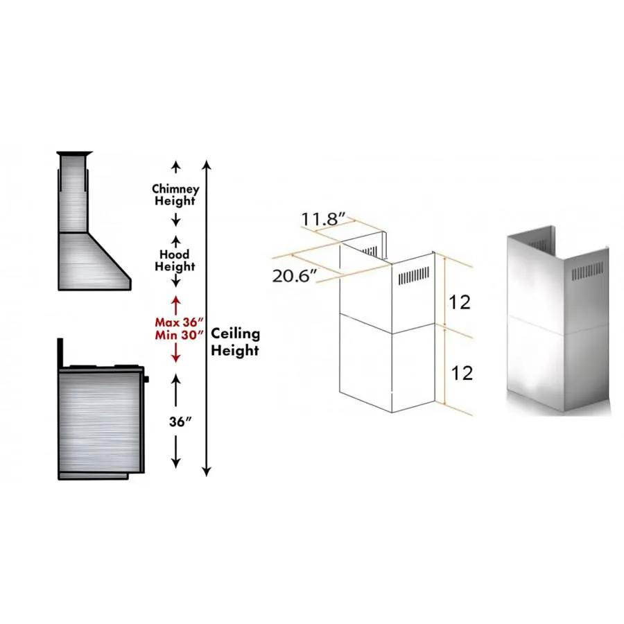 ZLINE Short Kit for 8' Ceilings, SK-KECOM by Farmhouse Kitchen and Bath