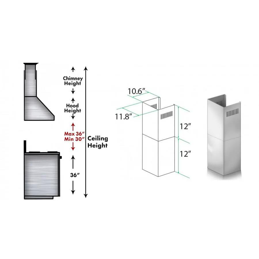 ZLINE Short Kit for 8' Ceilings, SK-KE/KECOM-30 by Farmhouse Kitchen and Bath