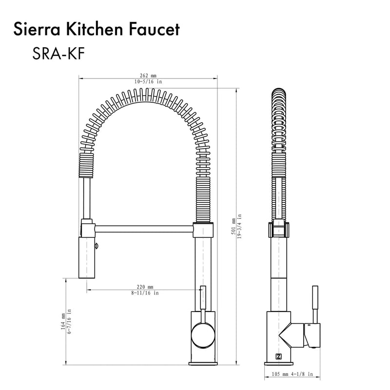 ZLINE Sierra Kitchen Faucet, SRA-KF-PG by Farmhouse Kitchen and Bath