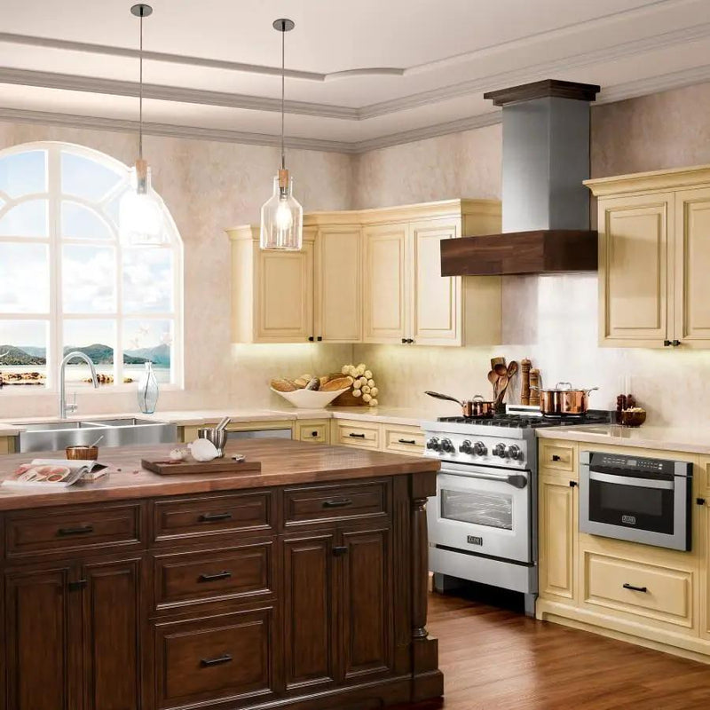 ZLINE 48" Remote Blower Wooden Wall Range Hood, 681W-RD-48 by Farmhouse Kitchen and Bath