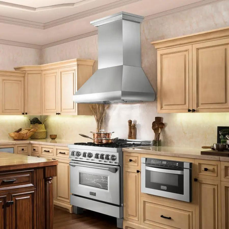 ZLINE 36" Remote Dual Blower Stainless Wall Range Hood, 687-RD-36 by Farmhouse Kitchen and Bath