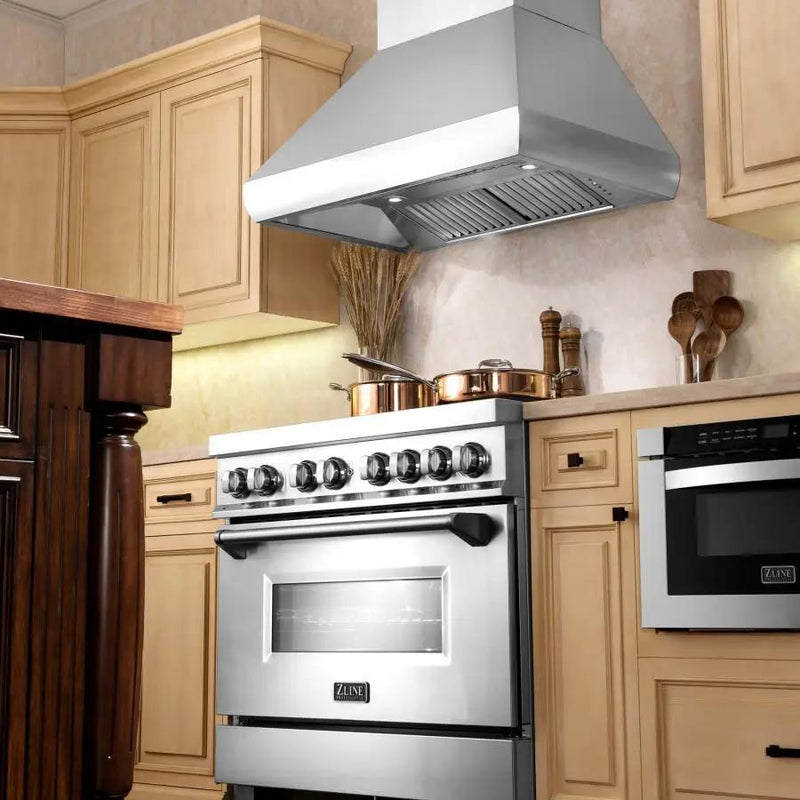 ZLINE 36" Remote Dual Blower Stainless Wall Range Hood, 687-RD-36 by Farmhouse Kitchen and Bath