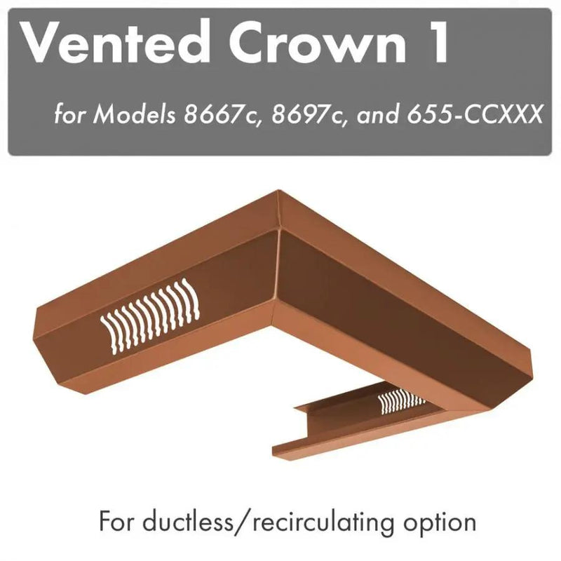 ZLINE Vented Crown Molding for Designer Range Hoods, CM1V-8667C by Farmhouse Kitchen and Bath