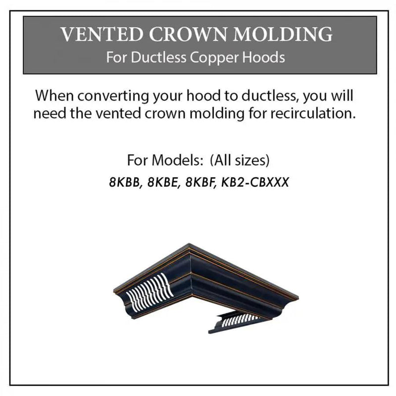 ZLINE Vented Crown Molding for Range Hoods w/Recirculating Option, CM6V-8KBB by Farmhouse Kitchen and Bath
