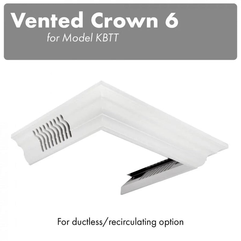 ZLINE Vented Crown Molding Profile 6 for Wall Range Hood, CM6V-KBTT by Farmhouse Kitchen and Bath