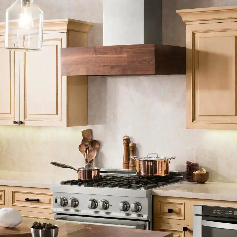ZLINE 30" Wooden Wall Mount Range Hood Butcher Block, 681W-30 by Farmhouse Kitchen and Bath