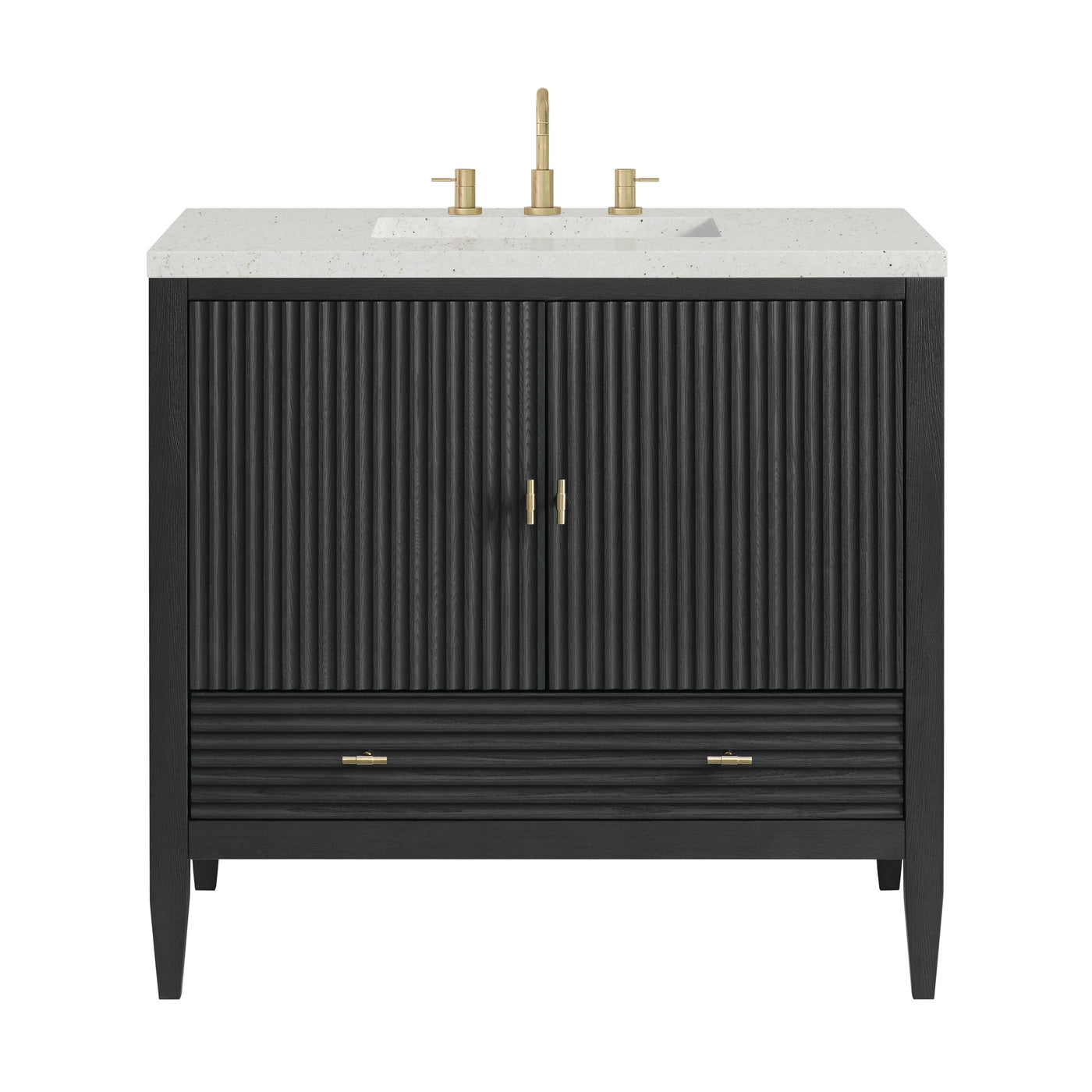 James Martin Myrrin 36" Single Bathroom Vanity, Carbon Oak, view 29