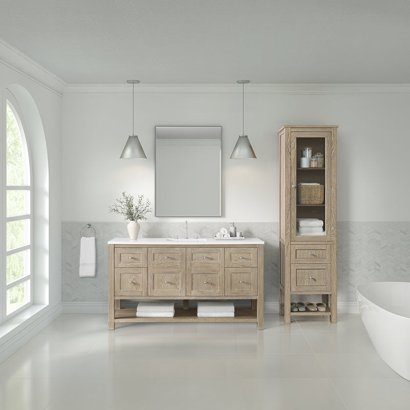 James Martin Breckenridge Linen Cabinet, Whitewashed Oak, view 5