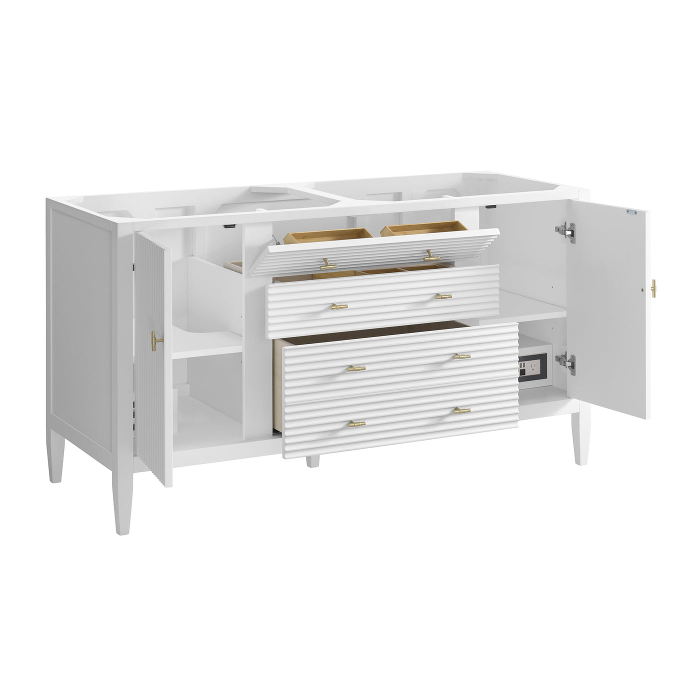 James Martin Myrrin 60" Double Bathroom Vanity, Bright White, view 33