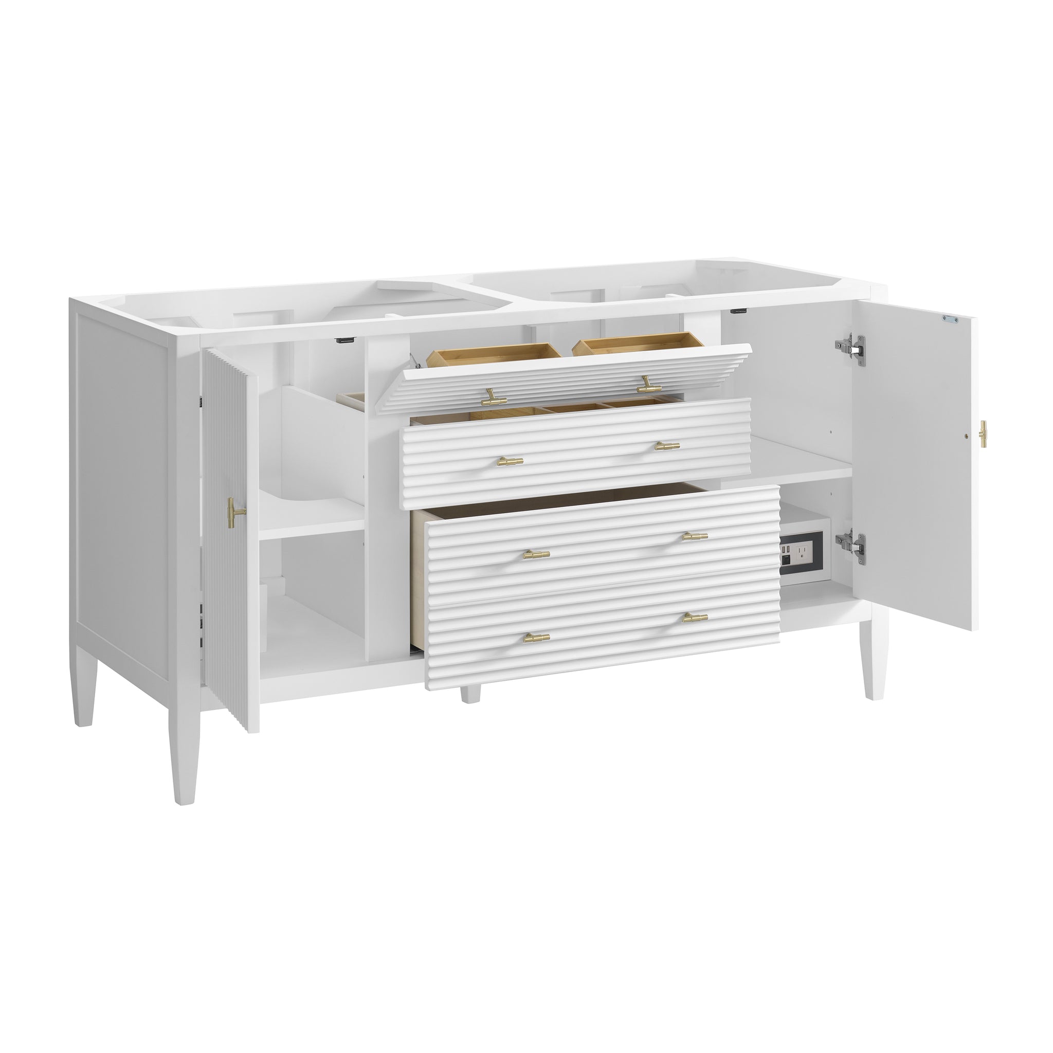 James Martin Myrrin 60" Double Bathroom Vanity, Bright White, view 33