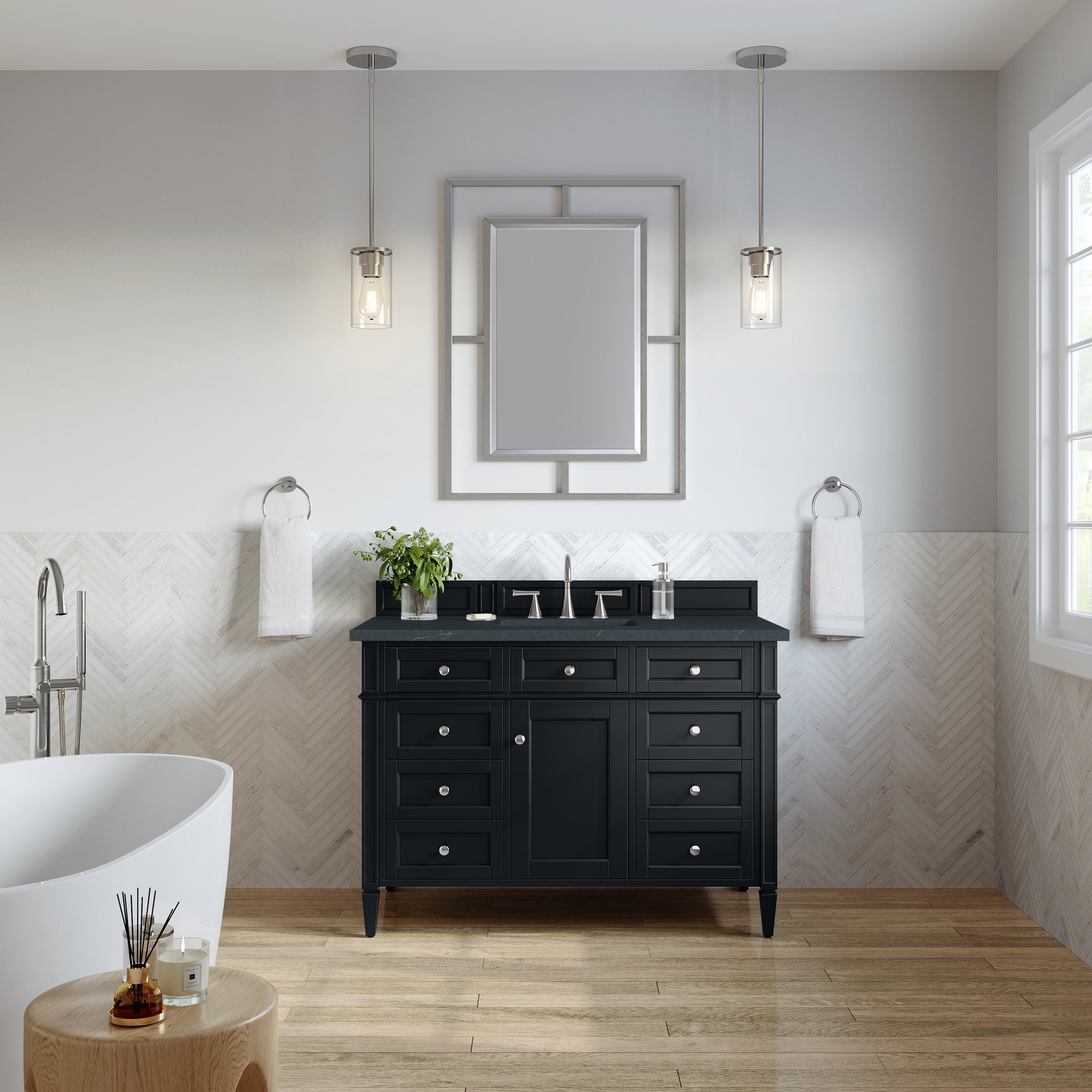 James Martin Brittany 48" Single Bathroom Vanity, Black Onyx, view 35
