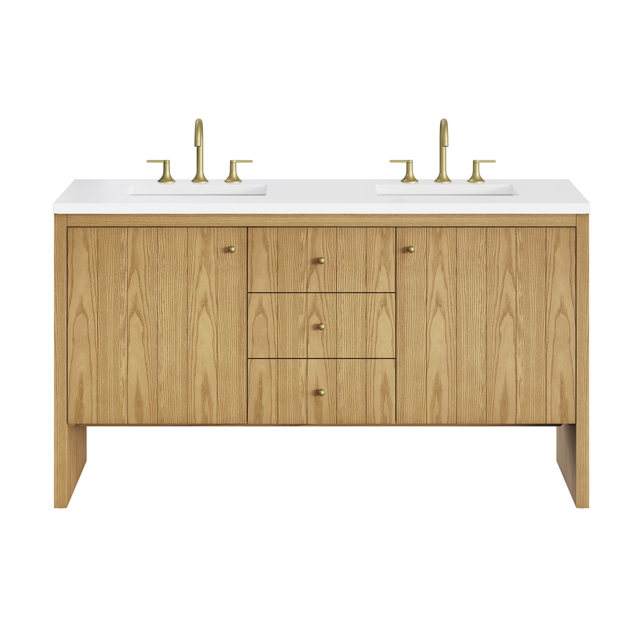 James Martin Hudson 60" Double Bathroom Vanity, Light Natural Oak, view 37