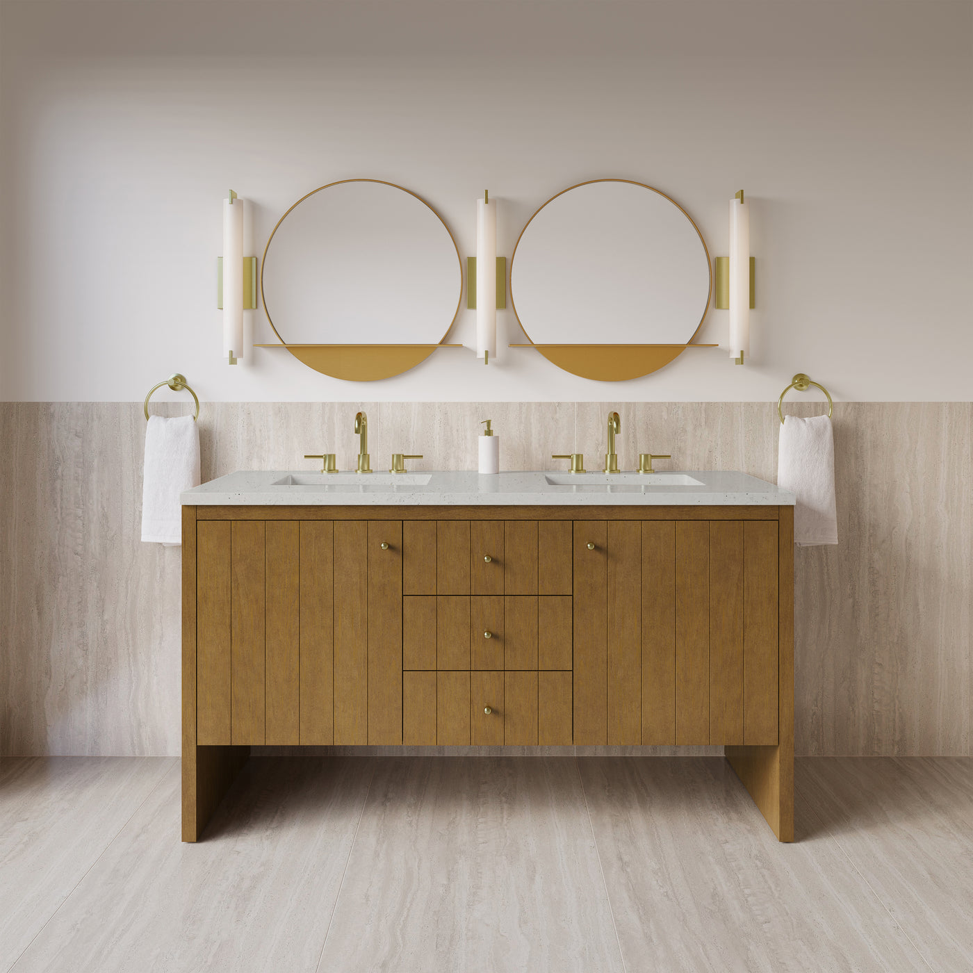 James Martin Hudson 60" Double Bathroom Vanity, Honey Oak, view 32