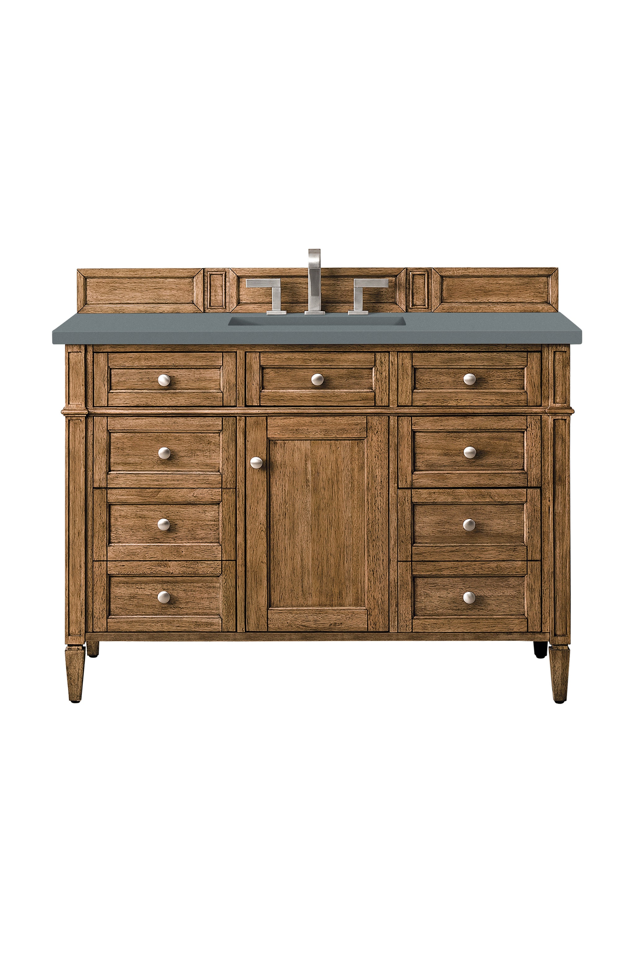 James Martin Brittany 48" Single Bathroom Vanity, Saddle Brown with Cala Blue countertop