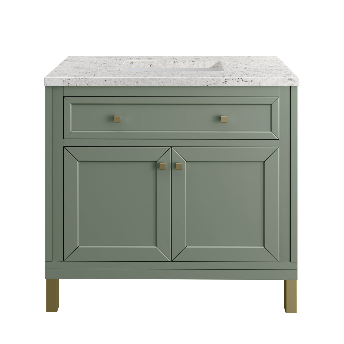 James Martin Chicago 36" Single Bathroom Vanity, Smokey Celadon, view 40