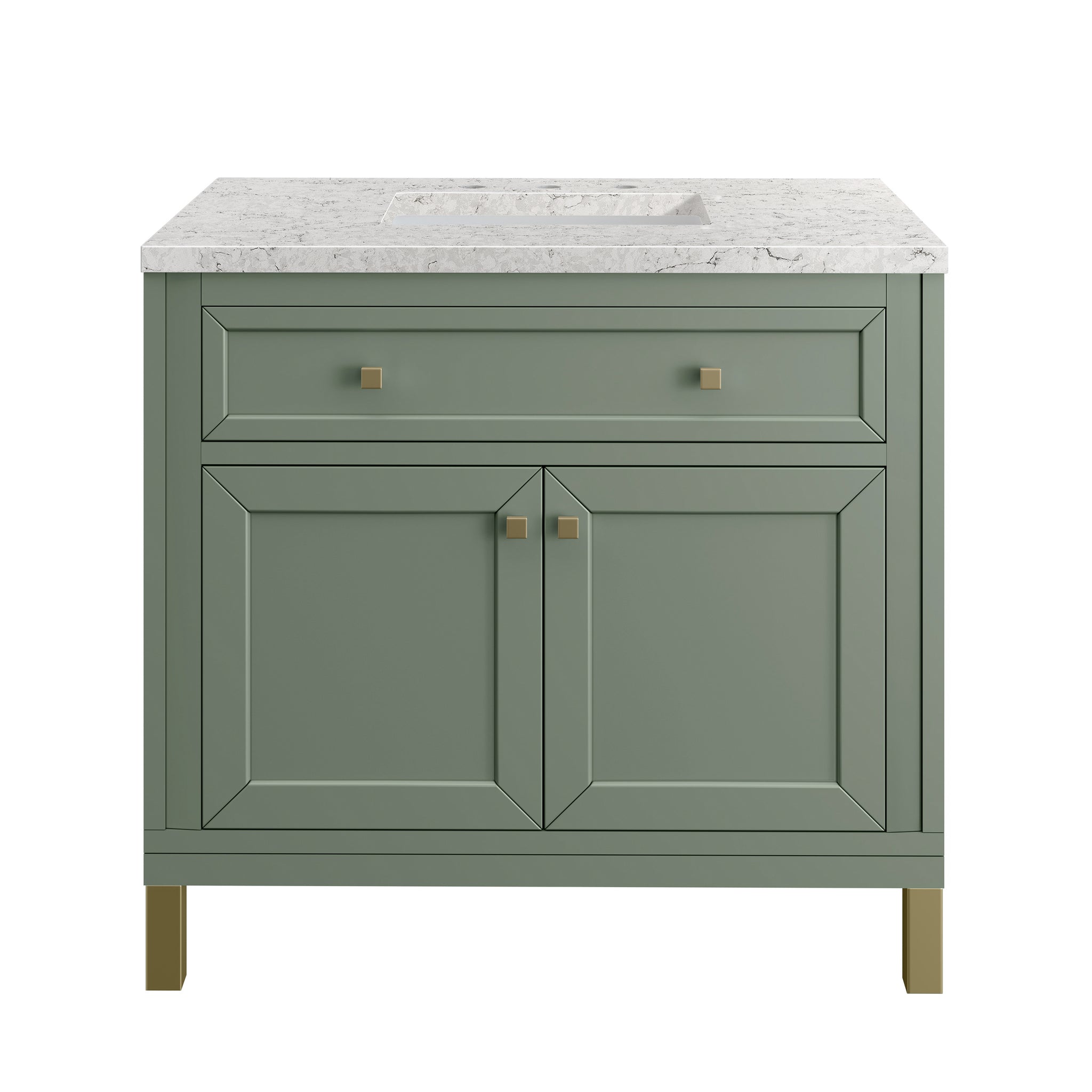 James Martin Chicago 36" Single Bathroom Vanity, Smokey Celadon, view 40