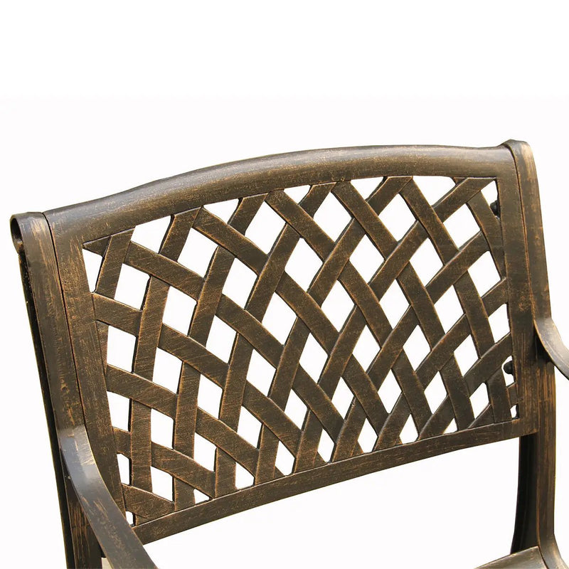 Contemporary Modern Outdoor Mesh Lattice Aluminum Patio Dining Chair by Sharicks