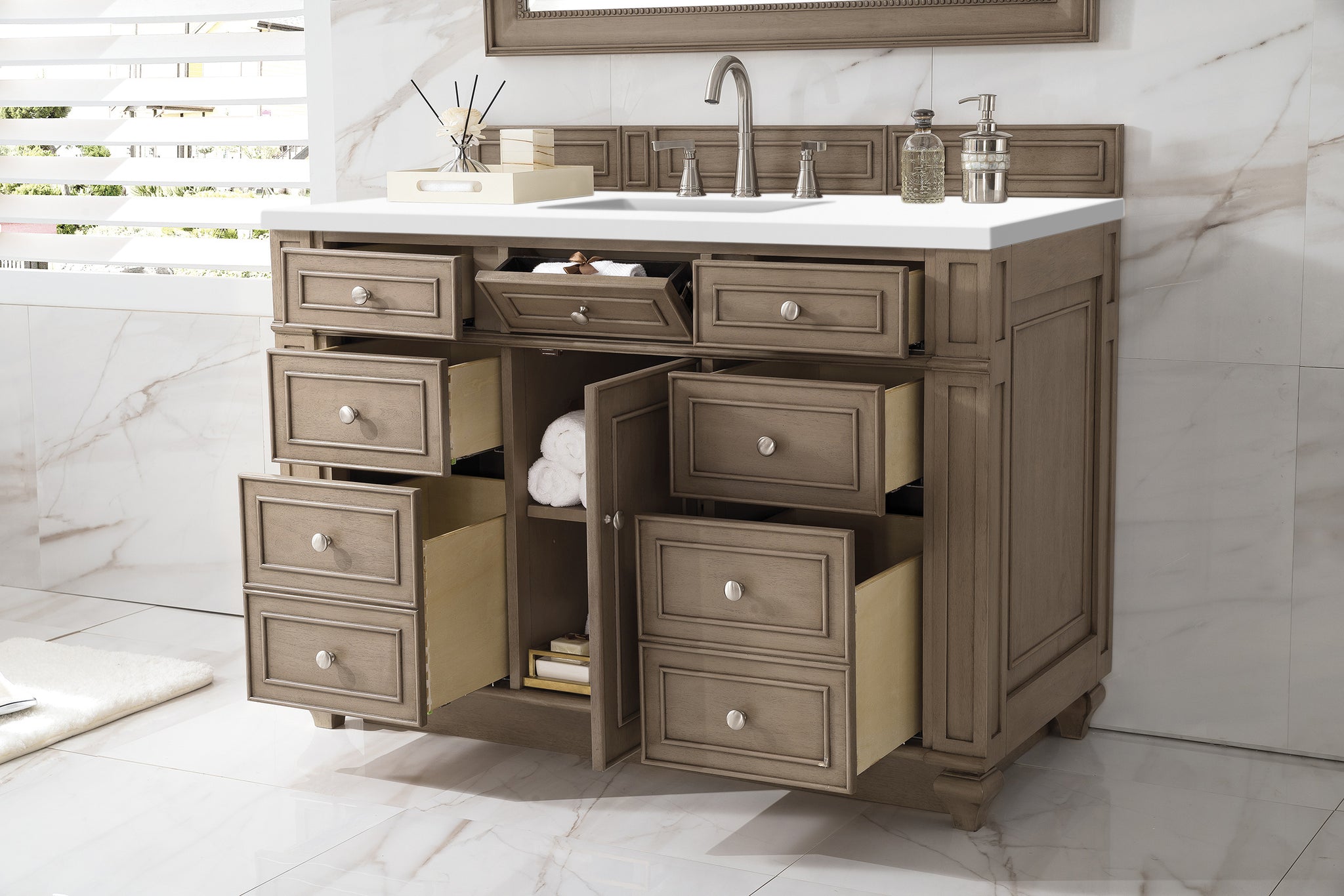 James Martin Bristol 48" Single Bathroom Vanity, Whitewashed Walnut, view 33