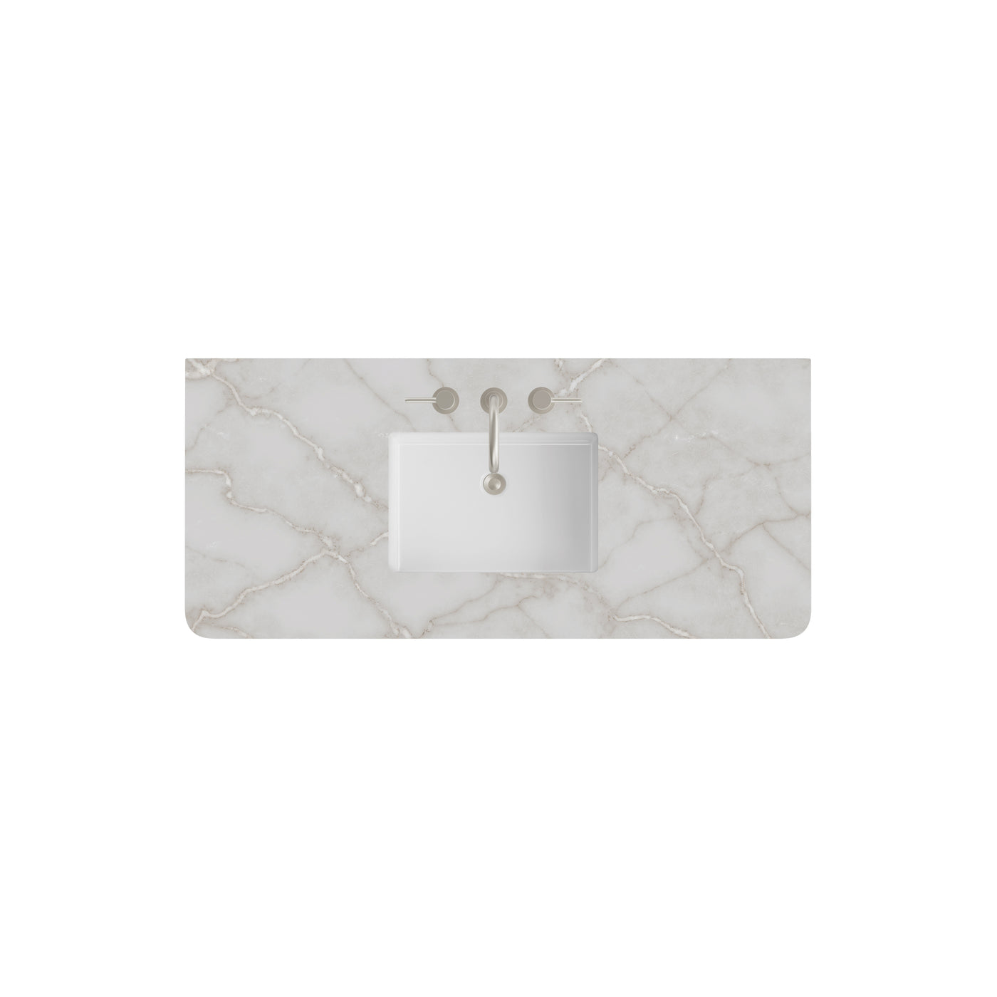 James Martin 48" Single Vanity Top with Victorian Silver (Radius Cut, Widespread) countertop