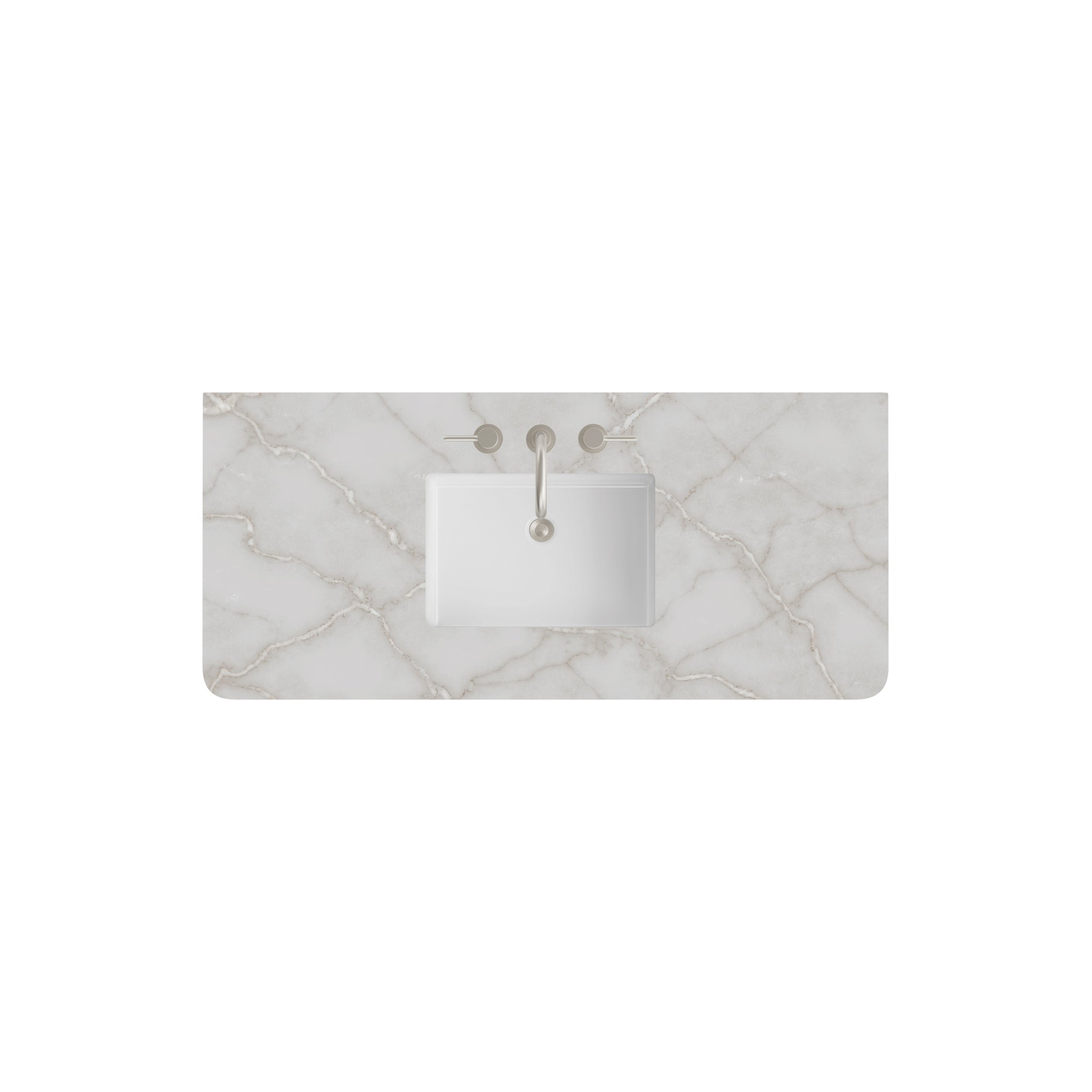 James Martin 48" Single Vanity Top with Victorian Silver (Radius Cut, Widespread) countertop