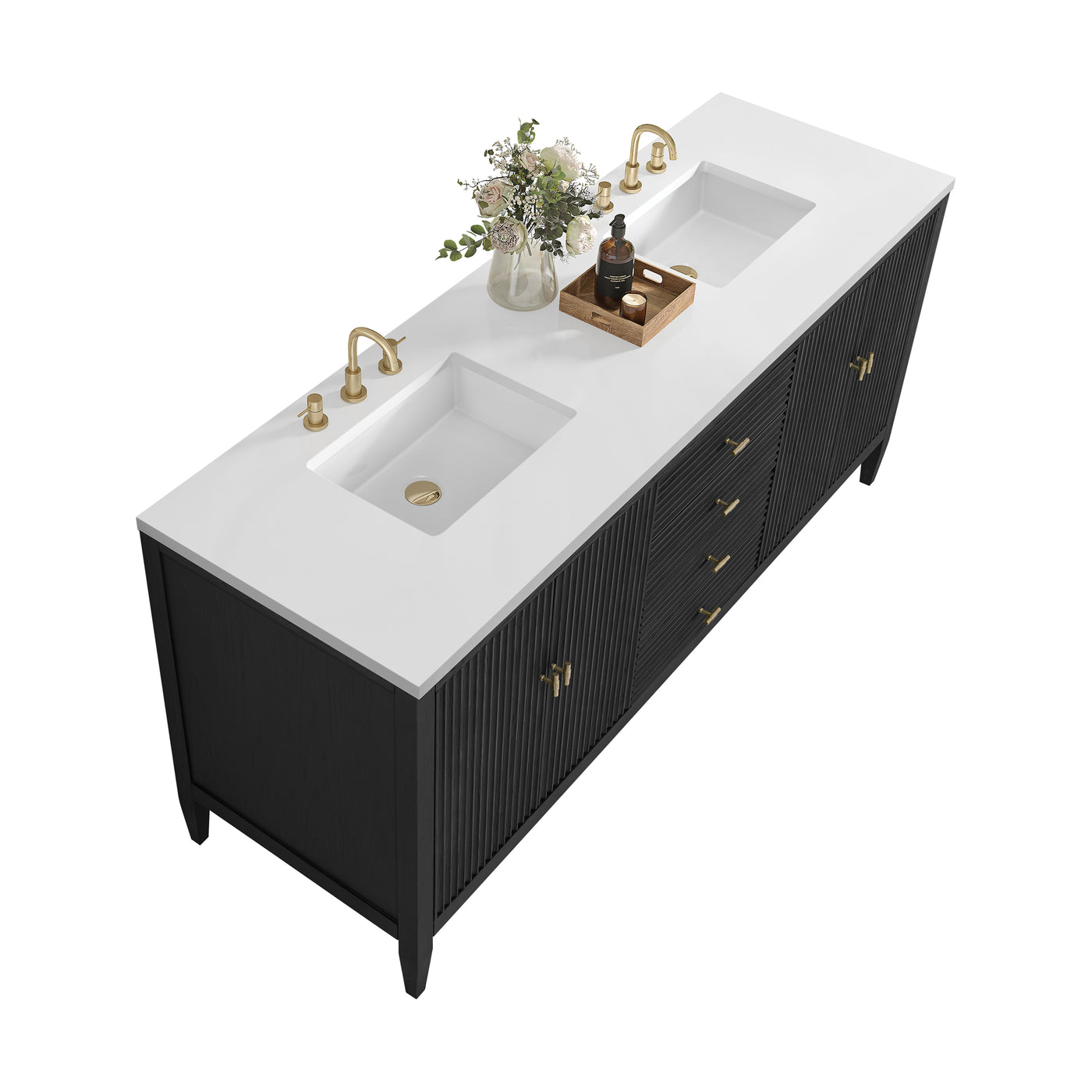 James Martin Myrrin 72" Single Bathroom Vanity, Carbon Oak, view 9