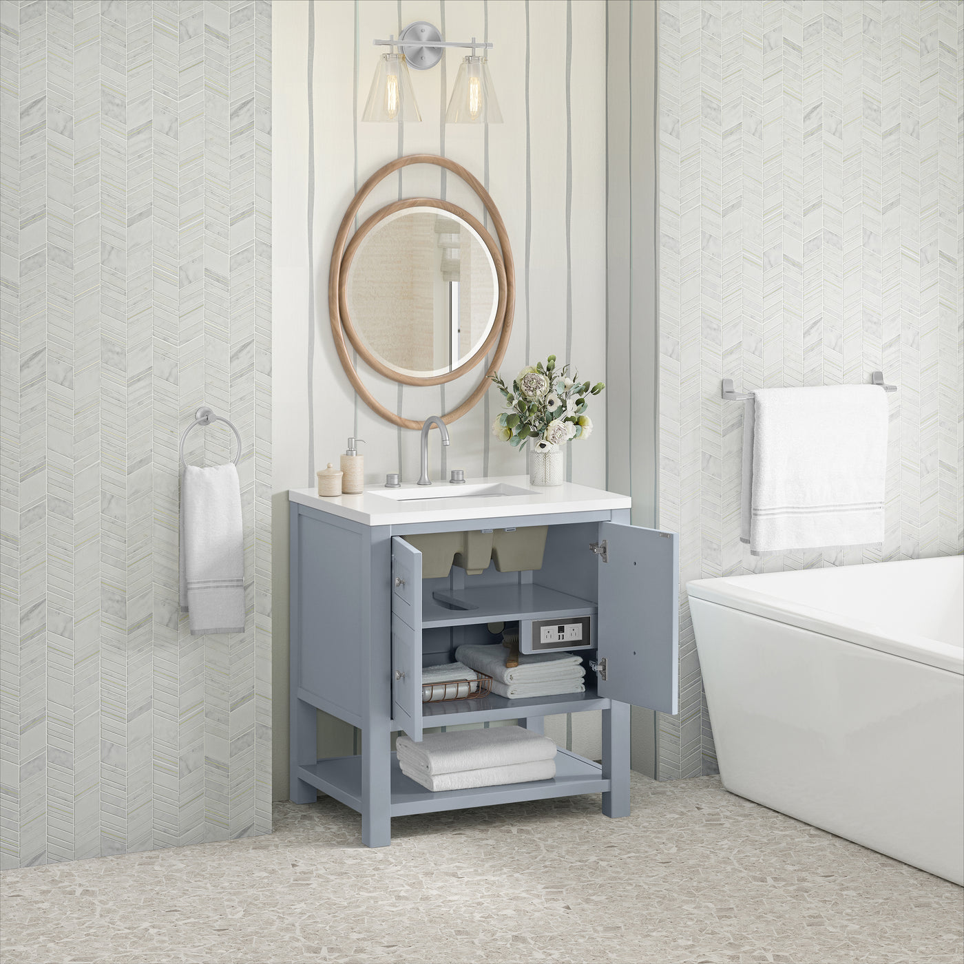 James Martin Breckenridge 30" Single Bathroom Vanity, Serenity Blue, view 29