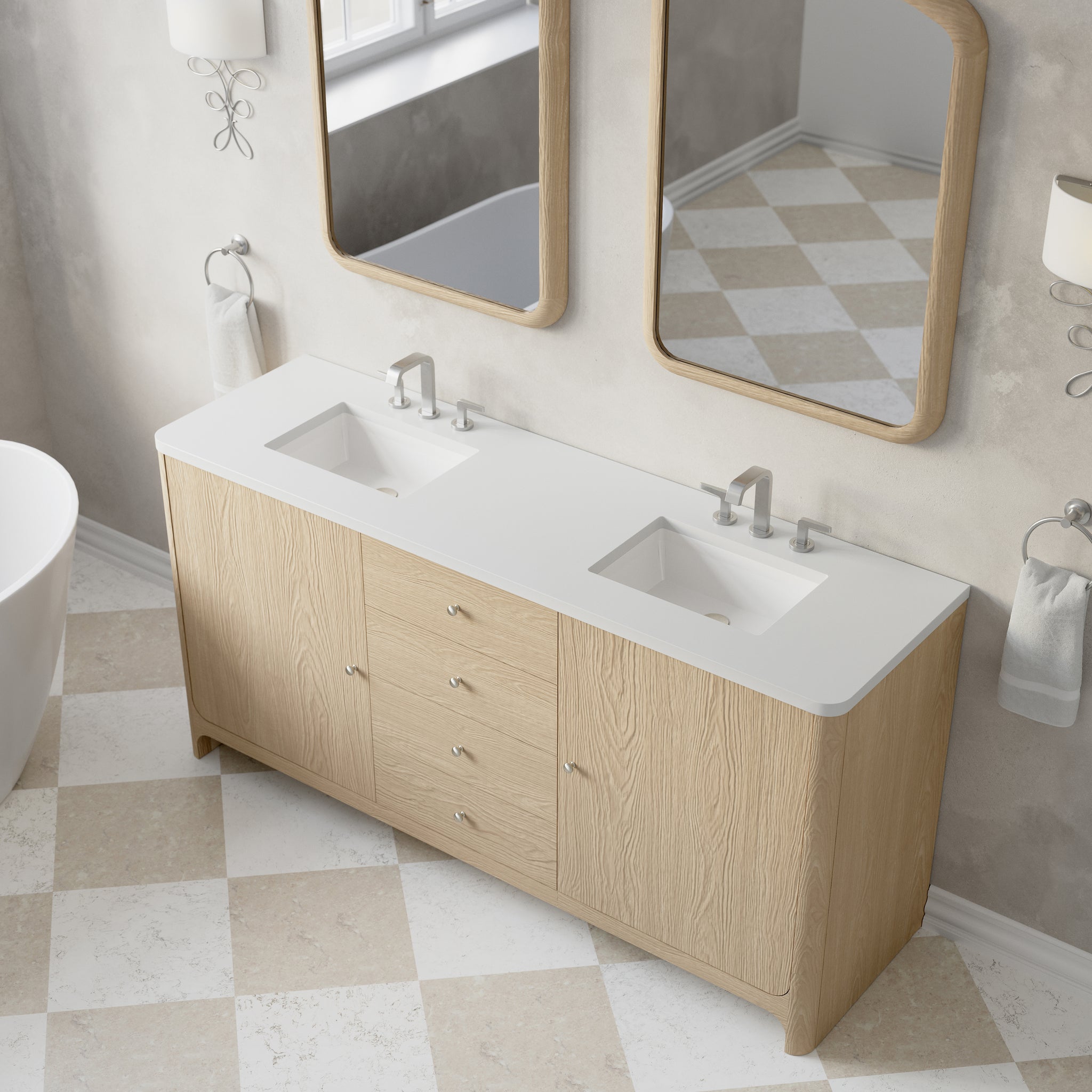James Martin Gracyn 72" Double Bathroom Vanity, Coastal Driftwood, view 26