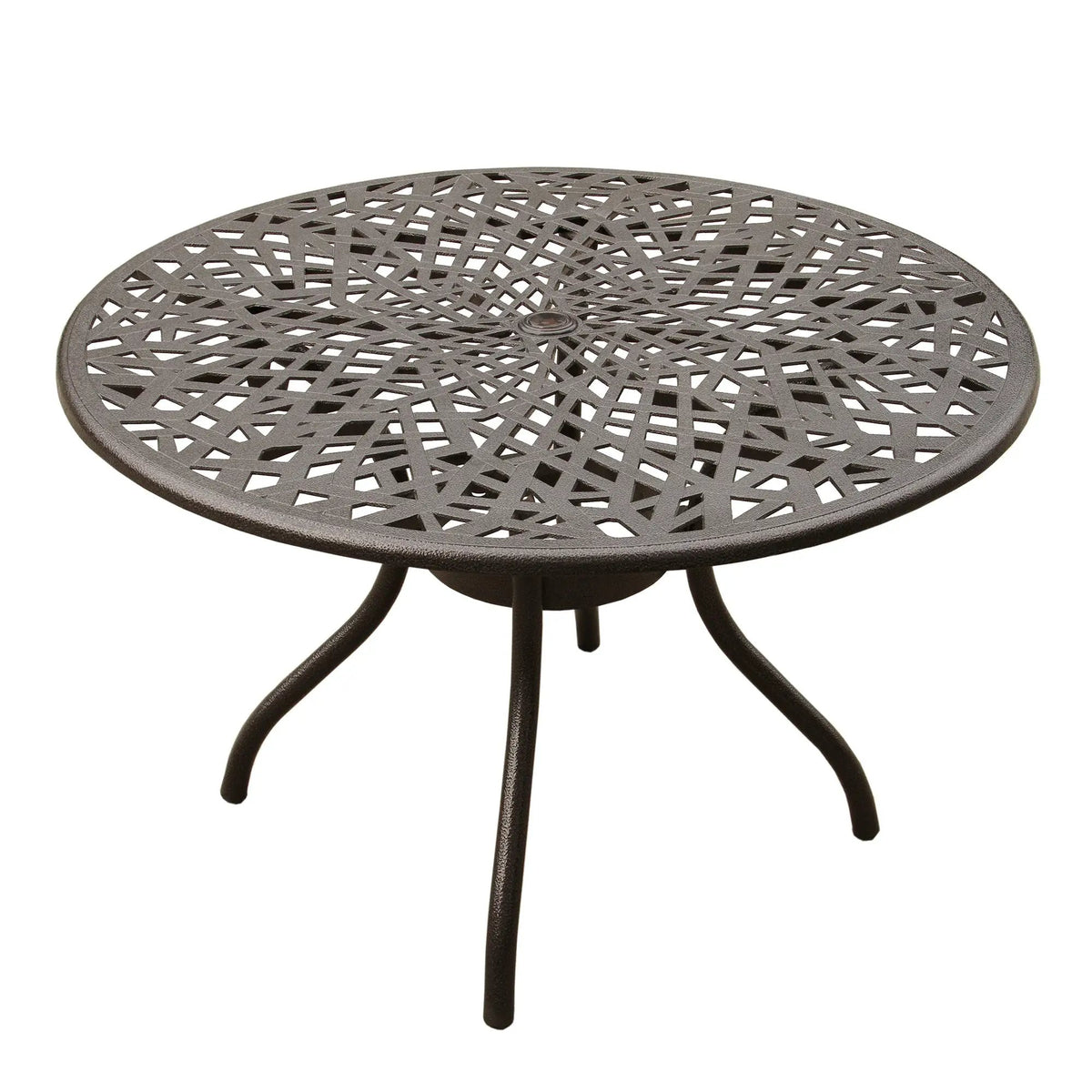 Modern Outdoor Mesh 48-in Aluminum Round Patio Dining Table by Sharicks