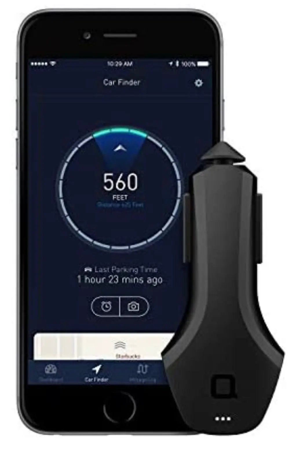 ZUS Smart Car Charger with App to Save Car's Location, 2 Ports Car Charger with Led for iPhone XS/Max/XR/X/8/7/6/Plus by Outdoor Solar Outlet