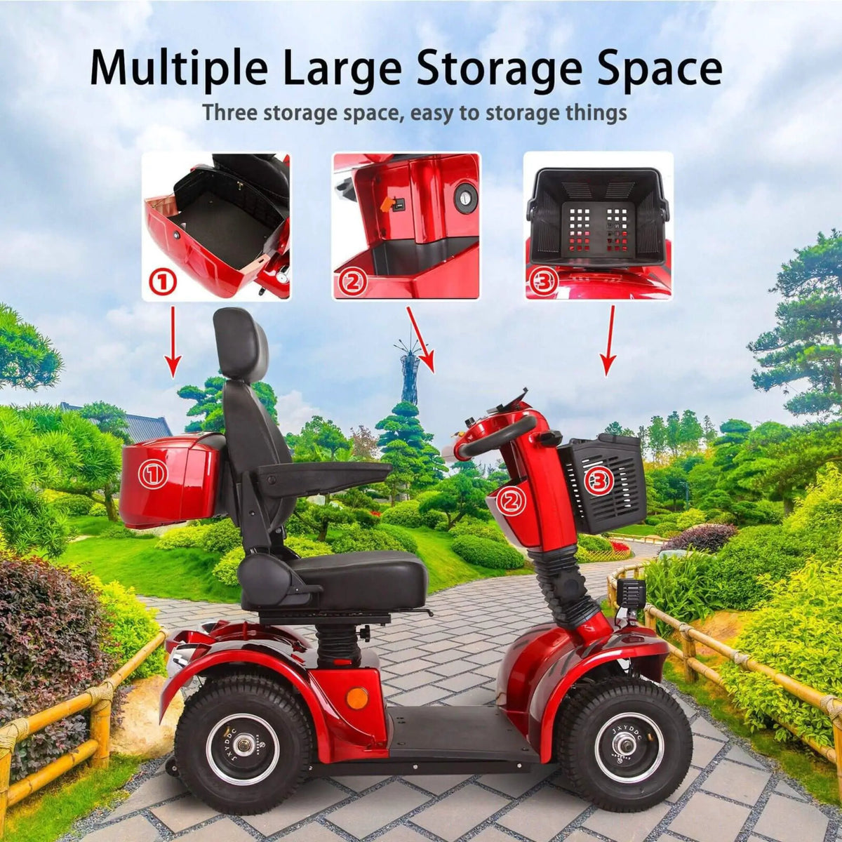 Zvg 4-Wheel Heavy-Duty 500W 48V20AH Electric All-Terrain Mobility Scooter (SAK93647) by SAKSBY WHOLESALE