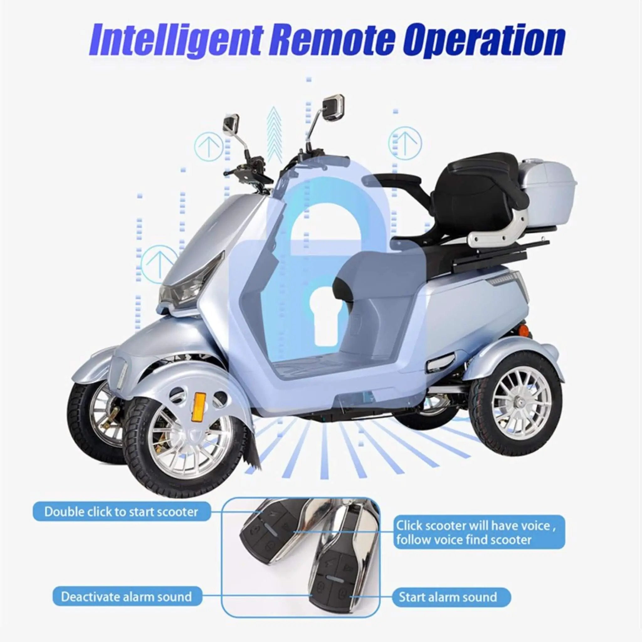 Zvg Heavy-Duty 1000W 60V/20AH Four Wheel All-Terrain Travel Mobility Scooter, 440LBS (SAK91645) by SAKSBY WHOLESALE