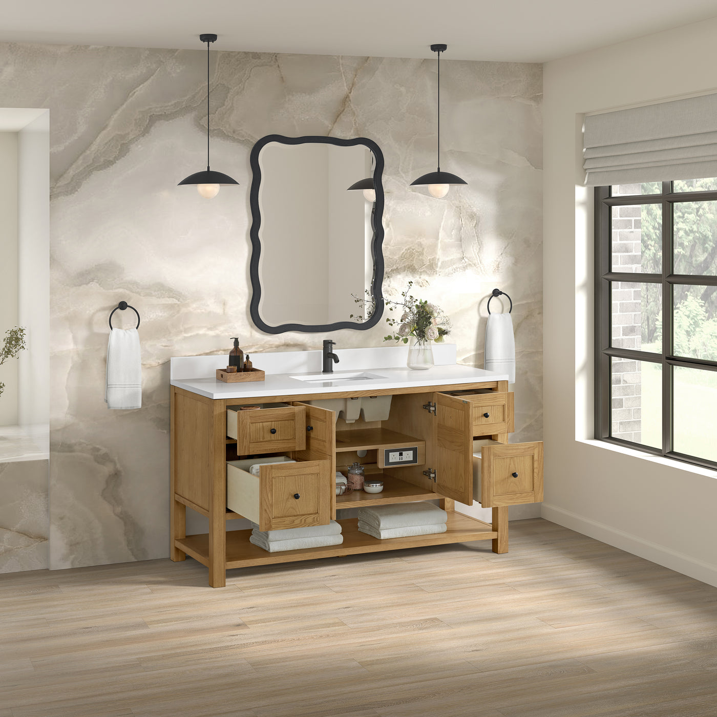 James Martin Breckenridge 60" Single Bathroom Vanity, Light Natural Oak, view 39