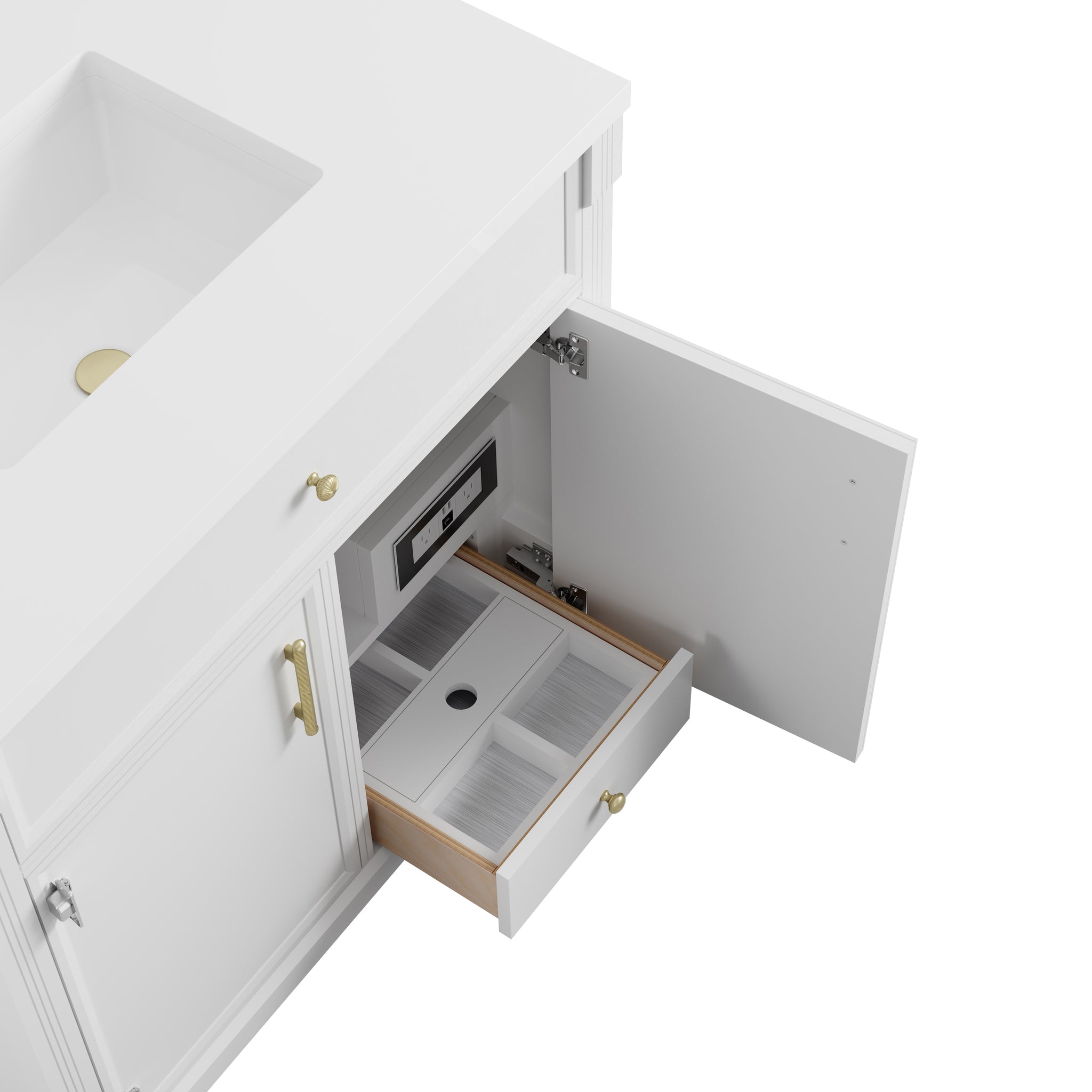 James Martin Bellshire 96" Double Bathroom Vanity, Bright White, view 19