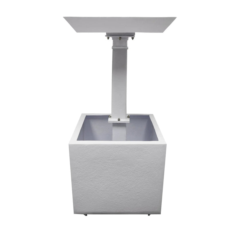 Modern Square Cast Aluminum 35-in Bird Bath and Planter Vase Combo by Sharicks