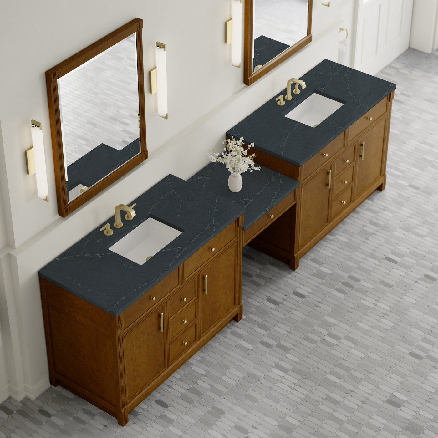James Martin Bellshire 120" Double Bathroom Vanity, Honey Oak, view 34
