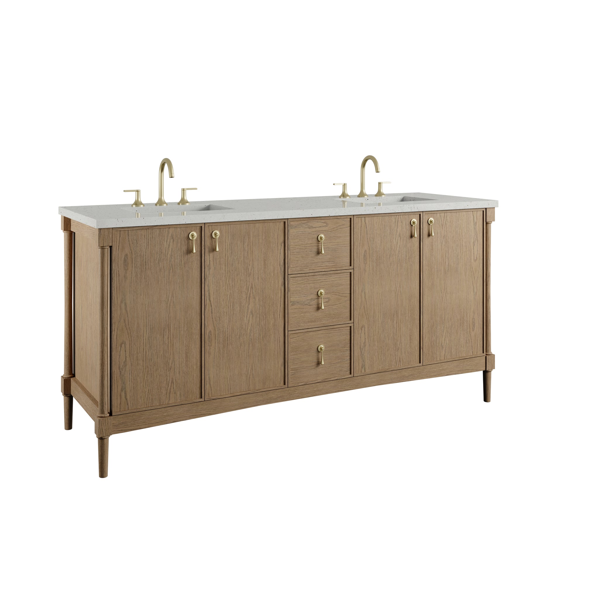 James Martin Kinnsden 72" Double Bathroom Vanity, Weathered Oak, view 32