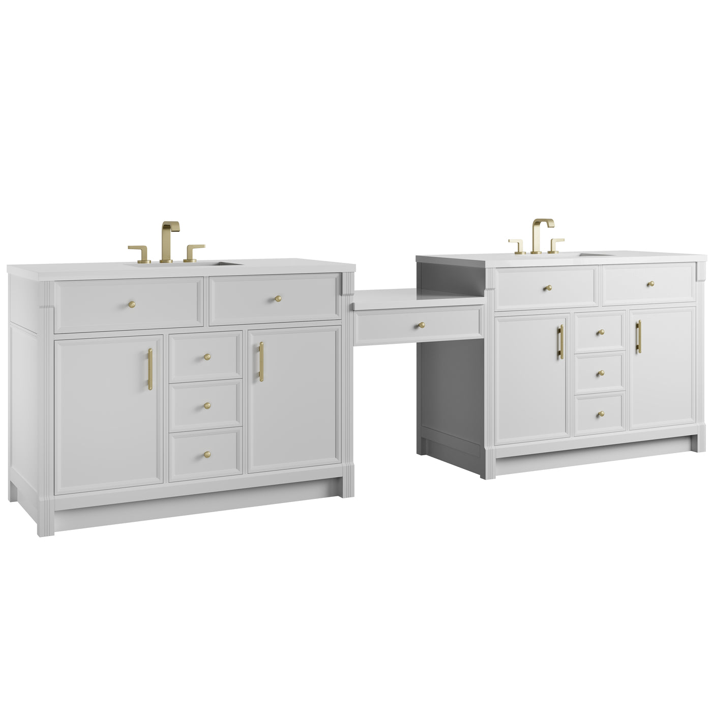 James Martin Bellshire 120" Double Bathroom Vanity, Bright White, view 19