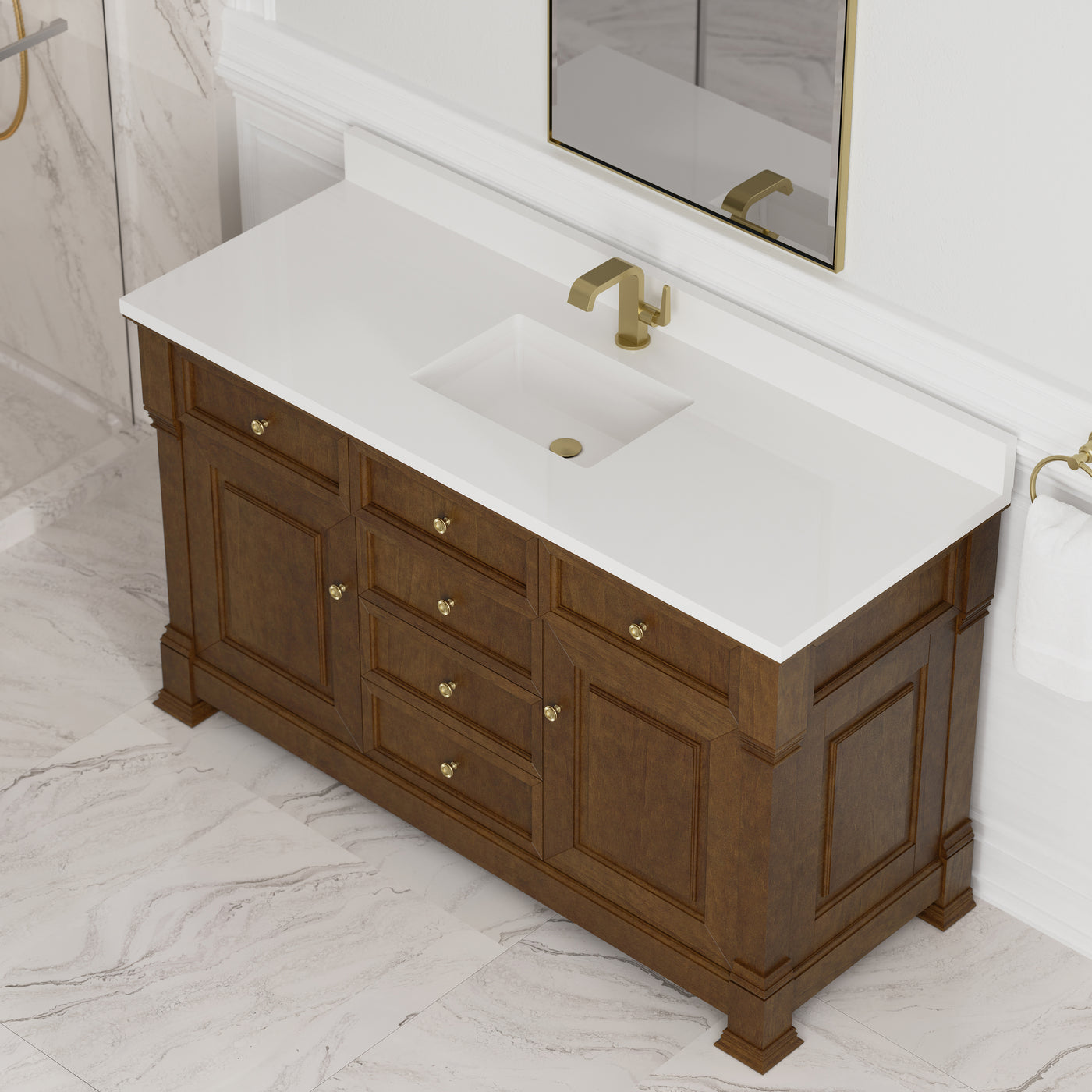 James Martin Brookfield 60" Single Bathroom Vanity, Honey Oak, view 33